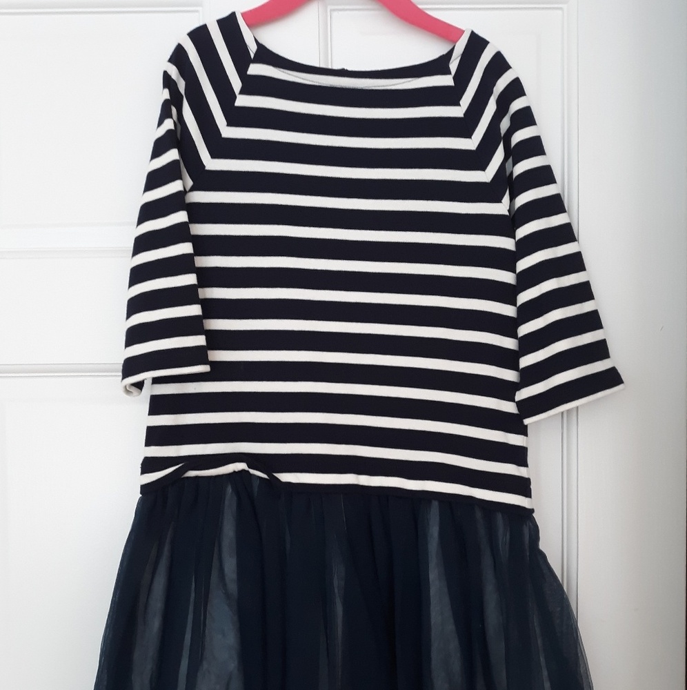 Dark blue/ white striped dress